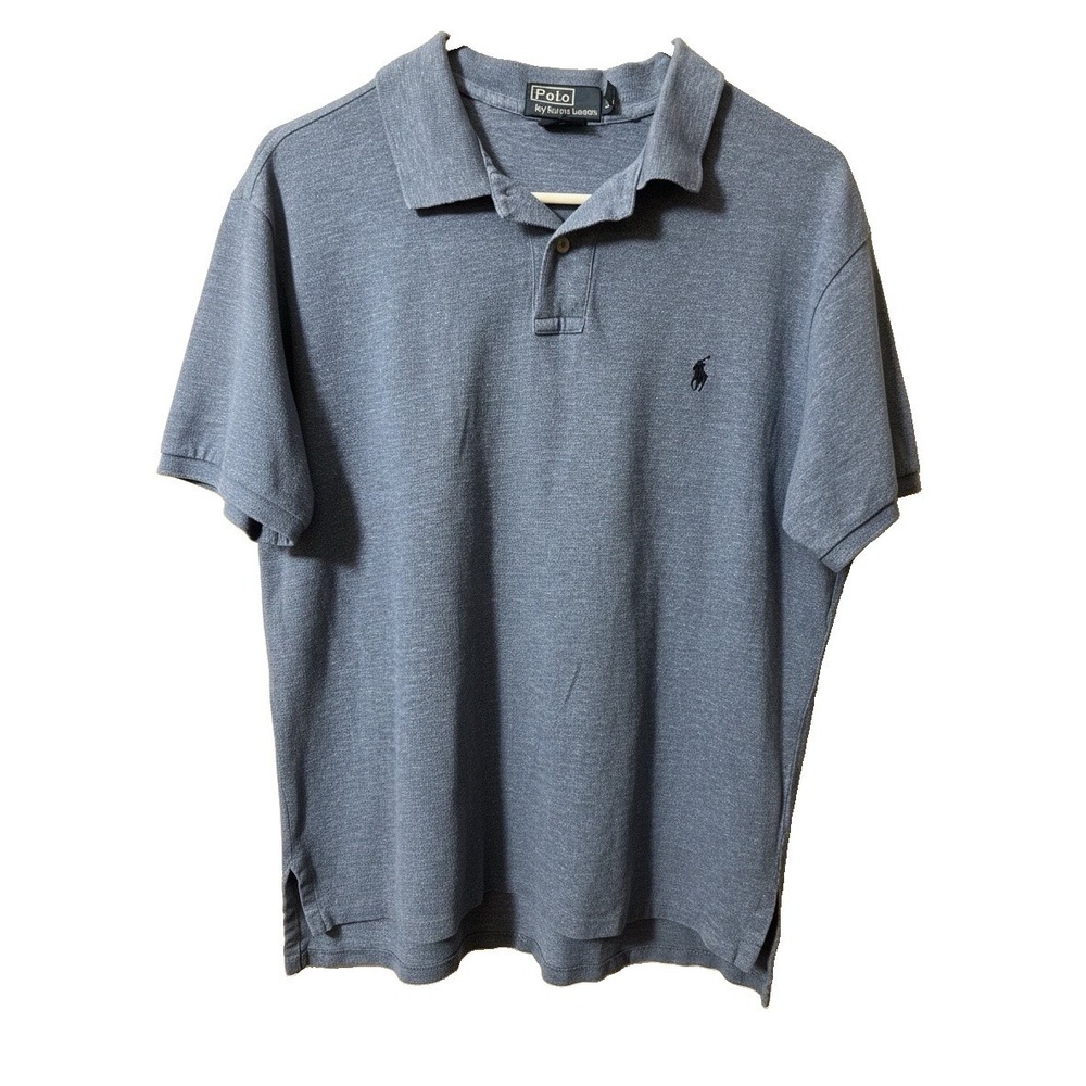 Polo Ralph Lauren Custom Fit Men's Size XL Blue Heather Polo Shirt Short Sleeve